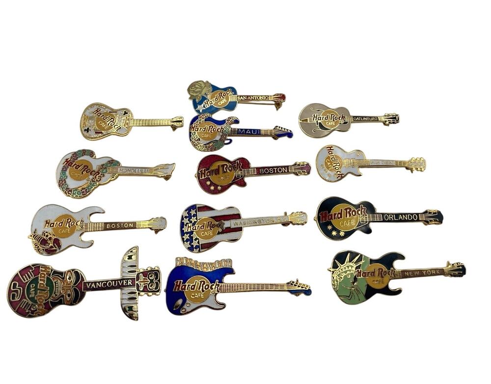 Hard Rock Cafe Guitar City Pin Collectible Bulk Lot of (13)